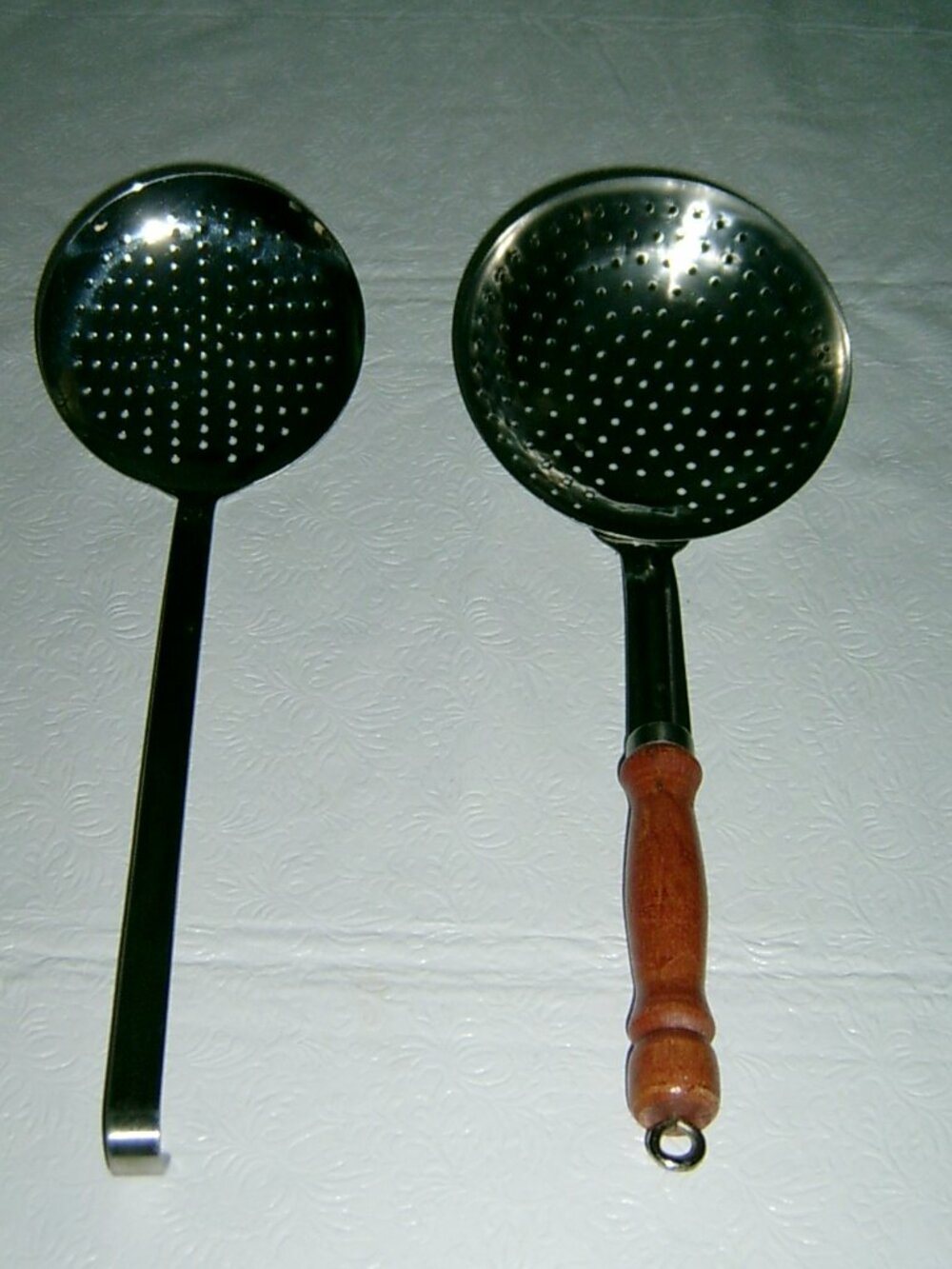 Vintage Stainless Steel Skimmer Strainer Spoons (2)